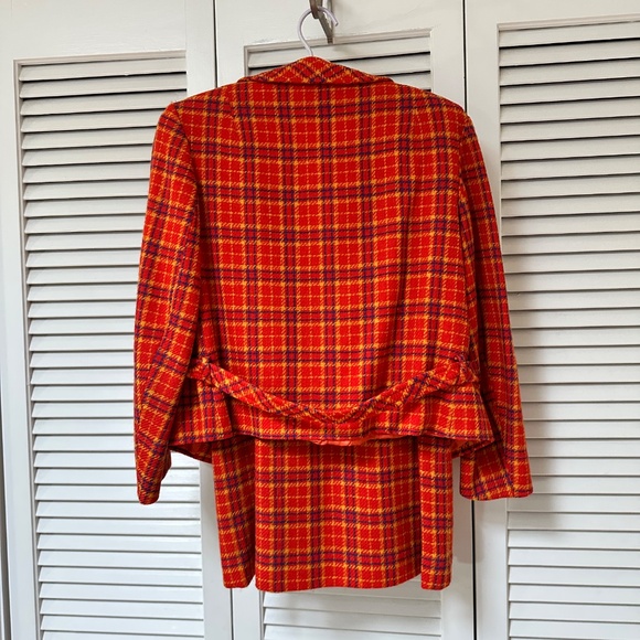 Vintage 1960's Country Miss Plaid Jacket Skirt Set Small ILGWU USA - Picture 3 of 15